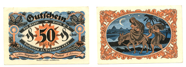 Nice notgeld paper money, 1921,  Kahla, Germany