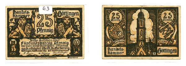 Nice notgeld paper money, 1920, Gottingen, Germany