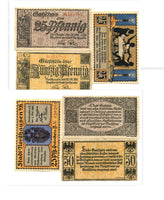 Set of 3 different notgeld paper money, 1919, Nordhausen, Germany