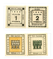 Set of 2 different notgeld paper money, 1920,  Sparkasse, Germany