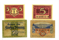 Set of 2 different notgeld paper money, 1920,  Netzschkau, Germany