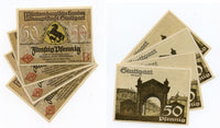 Set of 4 different notgeld paper money, 1921, Stuttgart, Germany