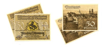 Set of 2 different notgeld paper money, 1921, Stuttgart, Germany