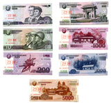 Set of 7 different uncirculated specimen notes, North Korea (DPRK), 2002-13
