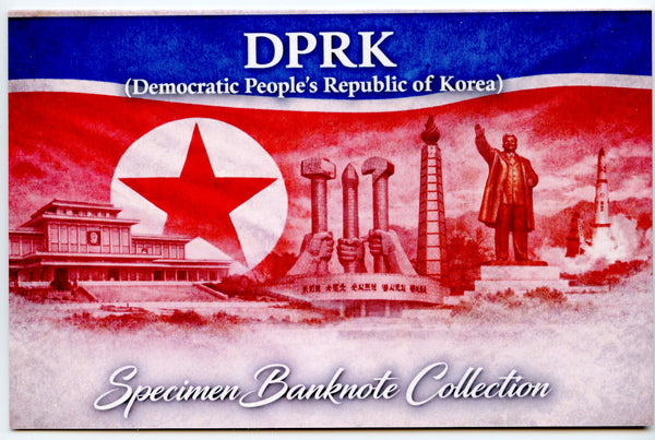 Set of 7 different uncirculated specimen notes w/folder, North Korea (DPRK), 2002-13