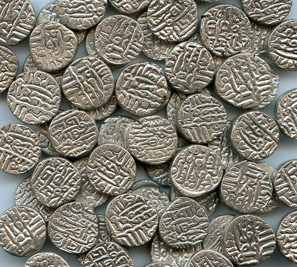 Unsorted lot - excellent quality billon tankas, later 1400s, Sultanate of Jaunpur, India