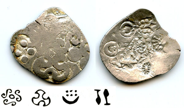 Rare! Silver karshapana, Kasala Janapada, late independent period, 400s BC, India (R#975)