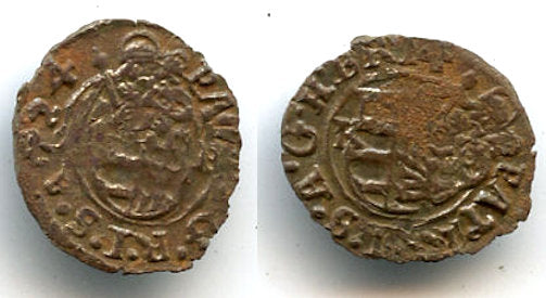 Silver denar, Ferdinand II (!618-1637), 1624, Kremnitz, Hungary