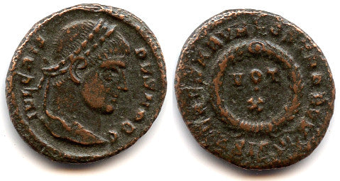 VOT X follis of Crispus (317-326 AD), Siscia mint, Roman Empire