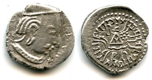 Silver drachm of Rudrasena III (348-378), late issue, Indo-Sakas