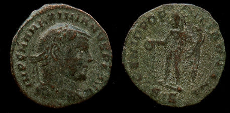 1/4 follis of Maximianus Herculius (286-305 AD), Siscia, Roman Empire