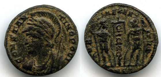 CONSTANTINOPOLI/GLORIA EXERCITVS AE3, c.330-35 CE, Constantinople, Roman Empire