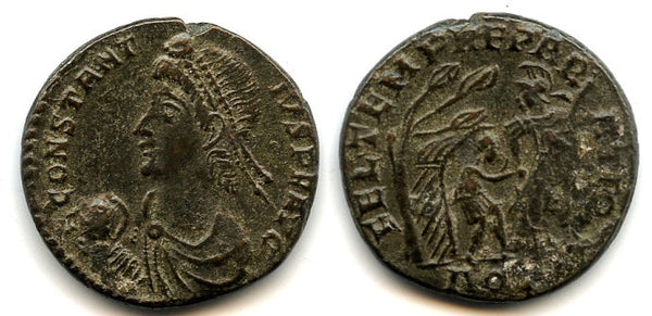 Scarcer AE3 of Constantius II (337-361), Aquileia mint, Roman Empire