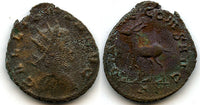 DIANAE CONS AVG antoninianus of Gallienus (253-268) w/Antelope left, Rome, Roman Empire (RIC 179)