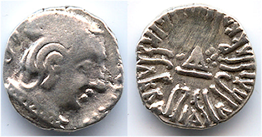 Silver drachm of King Rudrasena III (348-378 AD), 270 SE/348 AD, Satraps in Western India
