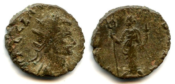 Ancient barbarous antoninianus of Claudius (ca.268-280 AD), CONSECRATIO type, Gaul