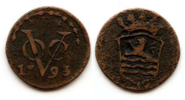 AE duit, VOC (Dutch East India Company), 1793, Zeeland, Netherlands East Indies (KM #159)