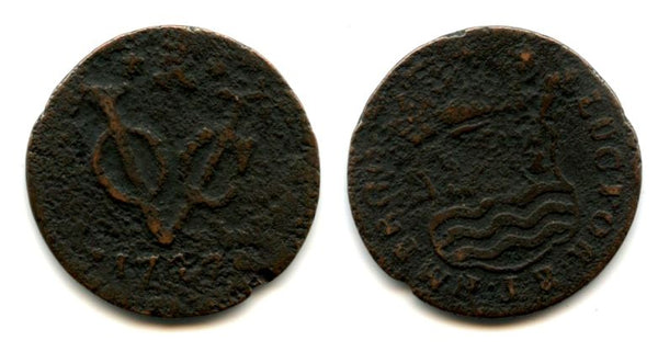 Copper duit, VOC (Dutch East India Company), Zeeland, Netherlands East Indies (KM #152.3)