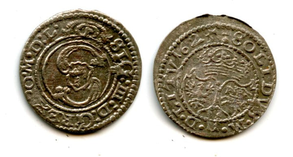 Silver szelag of Sigismund III (1587-1632), 1625, Vilno, Livonia, Polish-Lithuanian Commonwealth