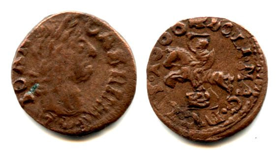 Copper solidus, 1666, Johann II Casimir (1648-68), Poland-Lithianian commonwealth