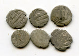 Lot of 6 silver dammas 9th-10th century, Habbarid Sindh, medieval India
