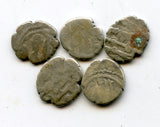 Lot of 5 silver dammas 9th-10th century, Habbarid Sindh, medieval India