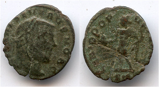 Rare 1/4 follis, Severus II as Caesar, 305-306 CE, Siscia, Roman Empire