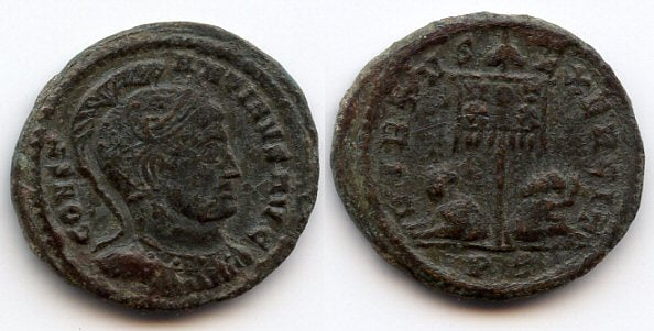 Follis of Constantine the Great (317-337 AD), VIRTVS EXERCITI, Roman Empire