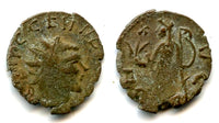 Ancient barbarous antoninianus of Claudius II, c.268-280 AD, rare Pax type, Gaul, Roman Empire