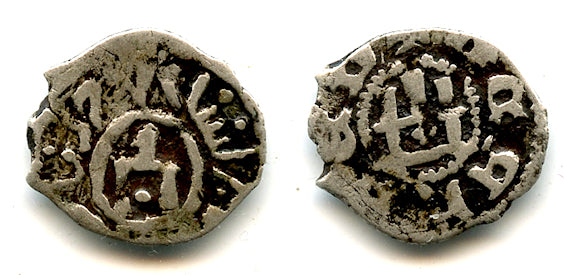 Nice silver Genoese-Tartar asper, Visconti and Birdi Khan, Jochid Mongols, Golden Horde (Ret#150)