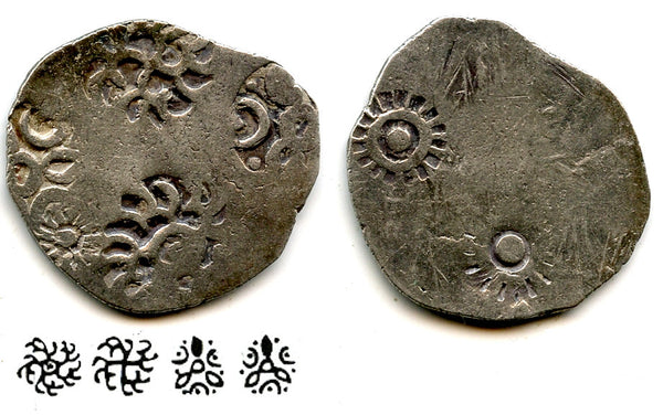 Rare silver vimshatika, Kashi Janapada under Kasala (c.525-475 BC), India (R-820)