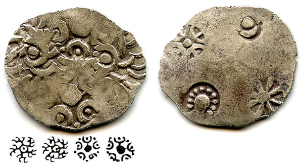Rare silver vimshatika, Kashi Janapada under Kasala (c.525-475 BC), India (R-798)