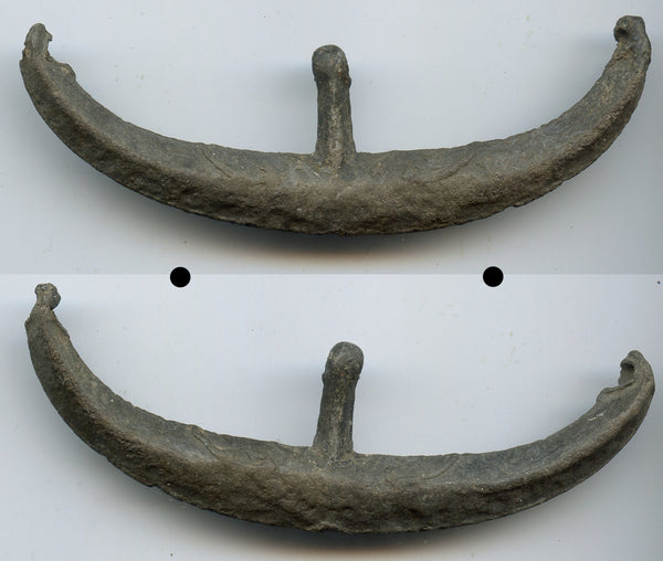 Scarce large tin boat-money, c.1400-1700s, primitive coinage of Malaysia