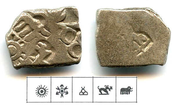 Silver drachm, Salisuka (c.215-202 BC), Pataliputra, Mauryan Empire, India (G/H #542)