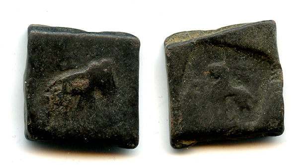 Rare square 2-karshapanas, post-Mauryan issue from Taxila, c.185-168 BC, India