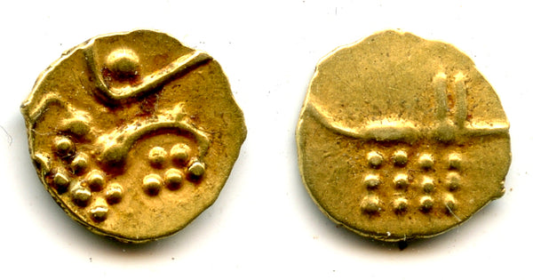 Gold fanam, Travancore in India or Kandy Kings in Sri Lanka, c.1400-1600 (H#1.31)