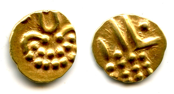 Gold fanam, Trivandrum mint, Rajas of Travancore, c.1790s, India (H#1.17)