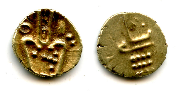 Gold Kali fanam, unknown mint in Karnataka, 1500-1750, S. India (H#3.03.01)