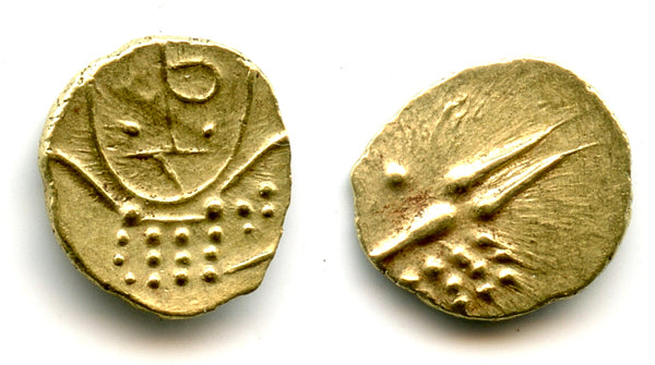 Rare gold fanam, Nayakas of Chitradurga, ca.16th-17th century, S.India (H#1.07)