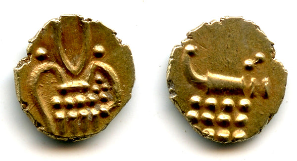 Rare gold fanam, Dutch VOC in Cochin, ca.1663-1776, SW India (Herrli 1.15)