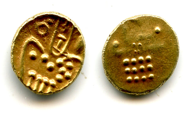 Scarce gold fanam, Chitradurga, ca.1565-1779, S. India (Herrli #1.06)
