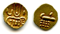 Unknown gold Vira Raya fanam w/crescent, Calicut?, 1500-1700s, India (H#1.23.60)