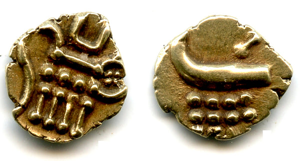 Gold Vira Raya fanam, Zamorins of Calicut, 1600-1700's, India (H#1.12)