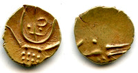 Rare gold fanam, Nayakas of Chitradurga, ca.16th-17th century, S.India (H#1.07)