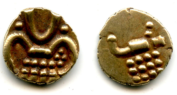 Scarce gold "cannon" fanam, Rajas of Cochin, 1700's, India (Herrli 1.14)