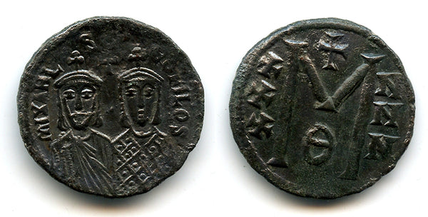 Quality follis of Michael II (820-829) and Theophilus, Byzantine Empire