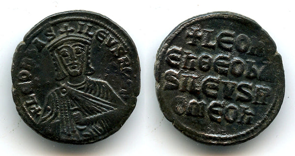 Nice follis of Leo VI the Wise (886-912), Constantinople, Byzantine Empire