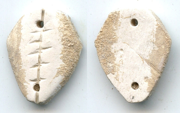 Rare authentic white stone cowrie coin, W. Zhou (1046-771 BC), N. China