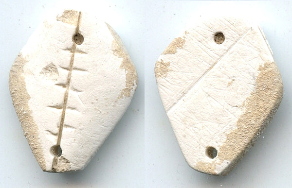 Rare authentic white stone cowrie coin, W. Zhou (1046-771 BC), N. China