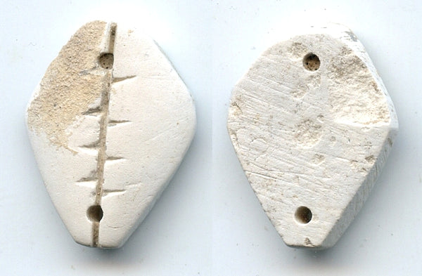 Rare authentic white stone cowrie coin, W. Zhou (1046-771 BC), N. China